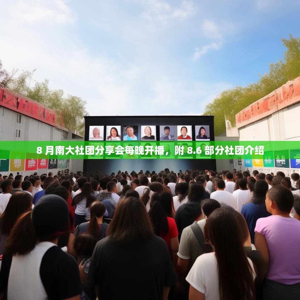 详细阅读:8 月南大社团分享会每晚开播,附 8.6 部分社团介绍 8 月南大社团分享会每晚开播,附 8.6 部分社团介绍